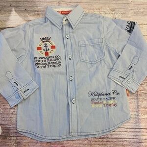 KidsPlanet Boys Button Down Shirt • Regatta Royal Trophy• Sz 3 • NEW!